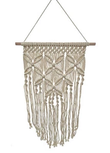 Makramee Wandbehang beige - 80x40 cm - Deko Boho Vorhang Wand Teppich Tür Behang - Bild 1 von 1