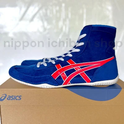 【In stock】ASICS Wrestling Shoes 1083A001 EX-EO TWR900 Blue x Red x White - Image 1 of 4