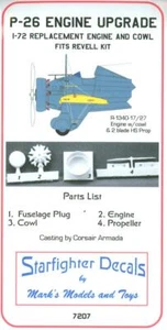 Starfighter 1/72 BOEING P-26 PEASHOOTER ENGINE UPGRADE RESIN CONVERSION KIT - Picture 1 of 3