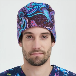 2020 Men Women Printing Scrub Cap Hat Caps OPD Cotton Adjustable Hair Cover New - Picture 1 of 129