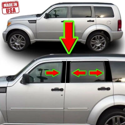 Black Pillar Trim for Dodge Nitro 07-13 6pc Set Door Cover Piano Post - image 1 of 4