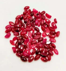 Lote de piedras preciosas sueltas cabujón rojo marquesa rubí natural 6x3 mm - Imagen 1 de 5