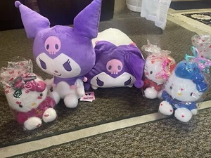 Hello Kitty Plush lot Kuromi Hello Kitty Round 1 Pillow Chinese New Year Kitty - Picture 1 of 8