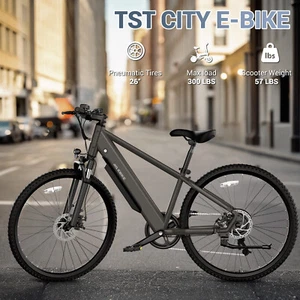 26 in TST Electric Bike Peak 36V Removable Internal Battery 7-Speed City E-Bike - Picture 1 of 19