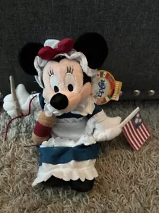 Epcot World Showcase Walt Disney World USA Minnie Betsy Ross Bean Bag Plush NEW - Picture 1 of 2