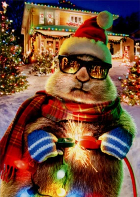 AVANTI PRESS Prairie Dog Christmas Lights Funny Christmas Card - Greeting Card by Avanti