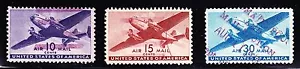US C27-C28-C29 10c, 15c, 30c Air Mail Diplomatic Pouch Fancy Cancel SCARCE! - Picture 1 of 2