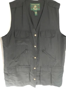 ORVIS SPORTING GOLF POLYESTER BLACK MULTI POCKETED BUTTON UP VEST - Picture 1 of 12