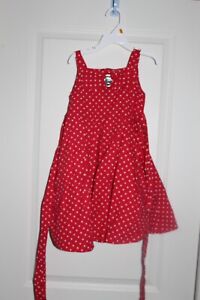 Girls Poka Dot dress in Red size 5 by Polly and Friends