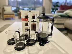 Vintage Bodum “Brazil” 5 Pc Coffee Set - Plunger & 4 Cups - Picture 1 of 3