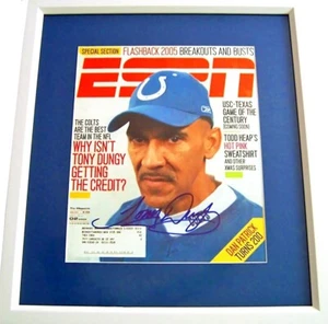Tony Dungy autographed signed Indianapolis Colts ESPN Magazine cover framed JSA - Picture 1 of 1