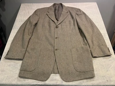 Blazer Ermenegildo Zegna Hombres 44 (54) Tweed 100% Lana Suave Tres Botones Traje Abrigo Foto 1 de 4