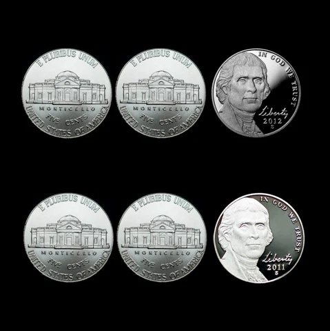 2011  2012 P+D+S Jefferson Nickel Sets ~ Proof & PD from Original Mint Set Cover
