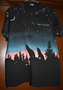 Vintage Santa Fe Trading Post ~ Wolf Moon Starry Night T-Shirt ~ Size Large - Picture 1 of 6
