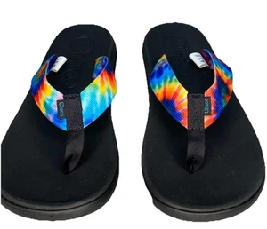 Chaco Chillos Damen-Flip-Flops Regenbogen Batik Zehenstegsandalen Größe 11 - Bild 1 von 7
