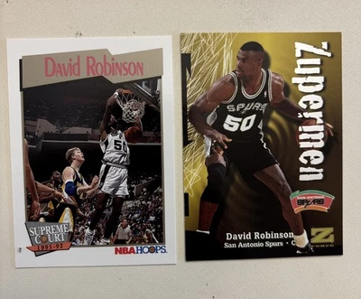 David Robinson - Skybox Z-Force Zupermen 1997-98 #203 + Aros NBA 1991-92 #496 Foto 1 de 2