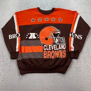 Vintage Cleveland Browns AFC Helmet Sweater Adult Large Garan USA 1980's - Picture 1 of 12