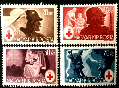 Hungría Sc. 1944 B171-74 Cruz Roja MLH Foto 1 de 2