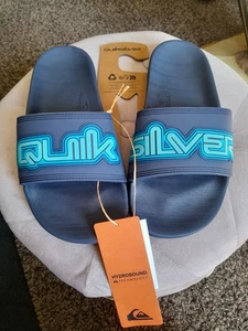 Quiksilver Rivi Wordmark Slide Jugend Jungen Blau Strand Sliders Gr. 2 Neu UVP 32£ - Bild 1 von 7