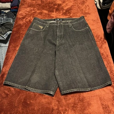 Шорты мужские Red Ape 38 темно-джинсовые синие камуфляжные с карманами свободного покроя уличная одежда - Изображение 1 из 4