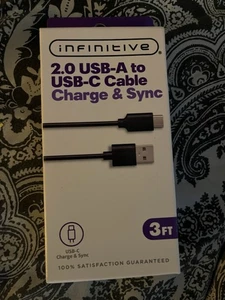 Infinitive 2.0 USB-A a USB-C ricarica e sincronizzazione 3 piedi nuovo  - Foto 1 di 2