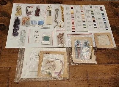 Rozashi Japanese Embroidery Lot, 3 Kits, Variety Silk Threads, Thread Charts - Image 1 of 4