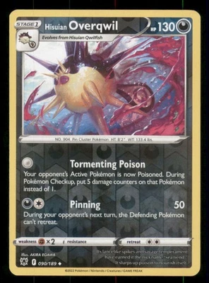 Hisuian Overqwil (90) SWSH10: Astral Radiance #090/189 UC Reverse Holo LP - Image 1 of 2