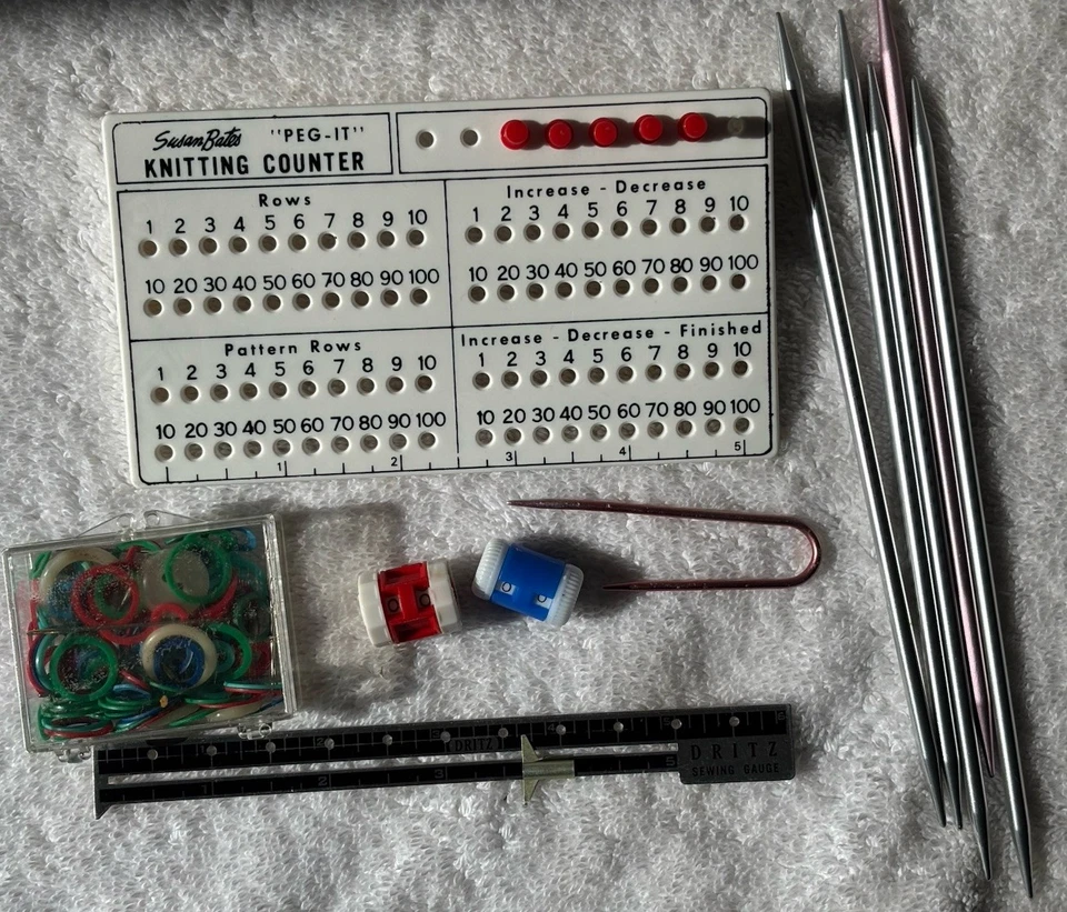 Susan Bates Tejer “peg It” Contador Y Medidor Dritz + Accesorios Foto 1 de 4