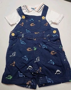 Mono de dinosaurio para bebé/niño pequeño de 9 meses, 2 piezas, camisa/mono corto - Imagen 1 de 5