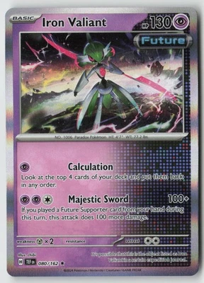Iron Valiant - 080/162 - SV05: Temporal Forces Holofoil- PTCG - Image 1 of 2
