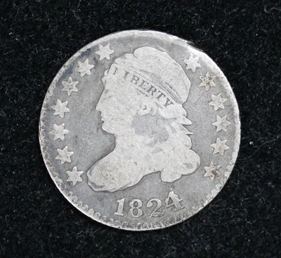 1824/2 Capped Bust Dime - G+ Foto 1 de 4
