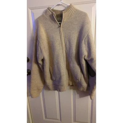 L. L  Bean Wool Blend Zip Up Sherpa Lined Large Shacket, Barn Coat, Chore Coar Foto 1 de 4