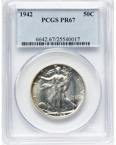 1942 Walking Liberty Silver Half Dollar PR67 PCGS - Picture 1 of 2