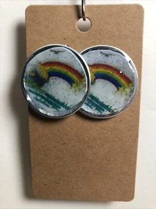 Rainbow Earrings, Studs, Men Or Women, Very Lightweight, By Gary Clark - Picture 1 of 4
