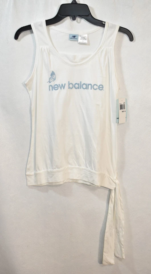 New Balance Tank Top White Size 16 Girl's Glitter Butterfly - Image 1 of 4