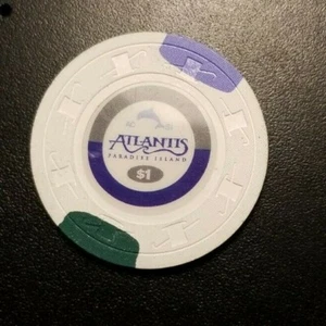 Vintage Atlantis Paradise Island Bahamas  $1 Chip FREE SHIPPING - Picture 1 of 2