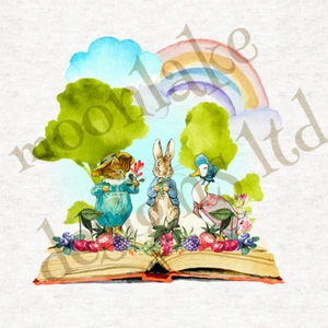 Paneles artesanales de tela Beatrix Potter Peter Rabbit StoryBk 100 % algodón o poliéster - Imagen 1 de 1
