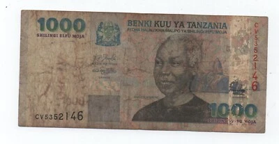 TANZANIA 1000 SHILINGI 2006 PICK 36 LOOK SCANS - Image 1 of 2