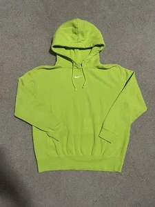 Nike Men's Neon Green Center Swoosh Pull Over Hoodie Size L Vintage Y2K - Picture 1 of 5