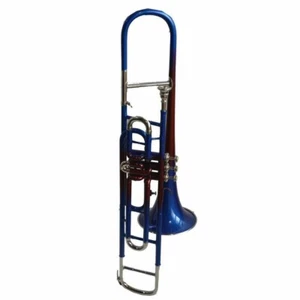 TROMBONE MULTICOLOR Bb flat Valve Trumbone WITH FREE HARD CASE+Mouthpiece - Picture 1 of 2