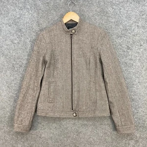 Wish Jacket Womens 12 Fits Smaller Brown Wool Blend Lined Zip 30529 - Picture 1 of 9