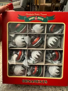 Shiny Brite Christopher Radko Christmas 12 Ornaments Red & Green MEDIUM - Picture 1 of 1