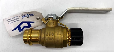 NOB Milwaukee Ultra Pure 3/4" Press x 3/4" NPT Forged Brass Ball Valve BA-480BH - Image 1 of 4