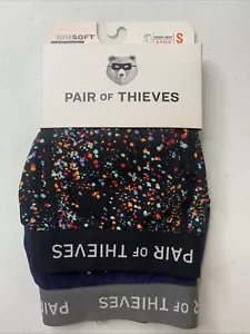 PAIR of THIEVES Cloud Comfortable Super SOFT Boxer Navy/Multicolor - Men's - S - Picture 1 of 5