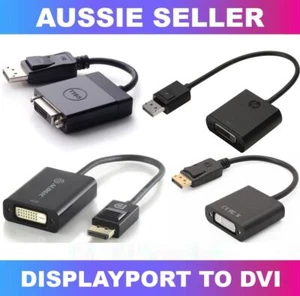 DisplayPort TO DVI Adapter Converter Conversion Display Port Monitor - Picture 1 of 5