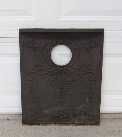 ANTIQUE VINTAGE VICTORIAN RARE CAST IRON FIREPLCE COVER DOOR VENT ART NOUVEAU Cover