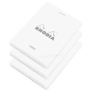 3er Set Mini Rhodia weiß Tasche A7 liniert Notizblöcke Memo Buch Jotter Liste Blöcke - Bild 1 von 3
