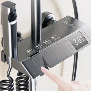 ash bathtub hot and cold shower faucet LED digital copper faucet shower set - Imagen 1 de 13