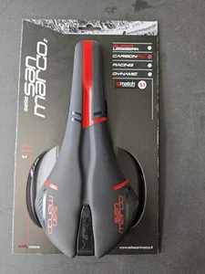 NEW SELLE SAN MARCO Saddle MANTRA Carbon FX Full-Fit Narrow Black/Red - Picture 1 of 5