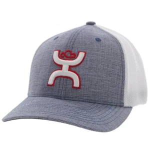 Hooey "Coach" Denim/Malla Blanca Flexfit 5 Paneles con Logo Hooey 3D - Imagen 1 de 5